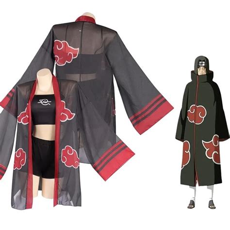 Halloween Cosplay Anime Akatsuki Itachi Uchiha Deluxe Cloak Cape