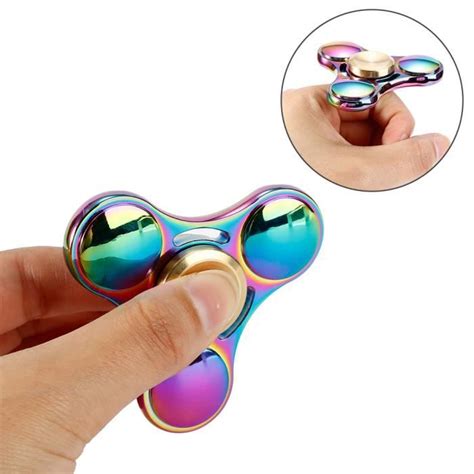 Tri Fidget Spinner Hand Spinner Ufo Multicolore Metal Joeut Edc Pche