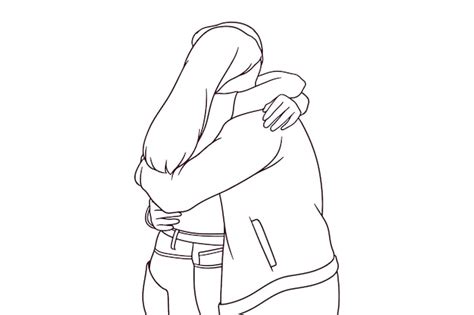 Premium Vector Hand Drawn Couple Hugging Each Other Illustration