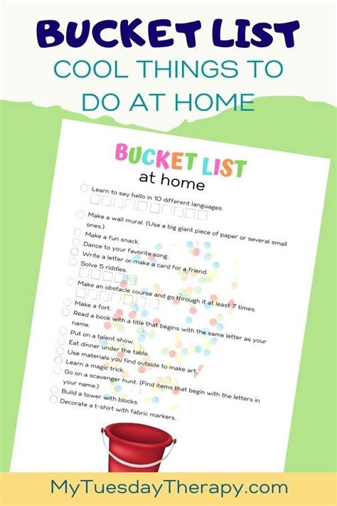 Bucket Lists For Kids Fun At Home And Outdoors Things To Do At Home