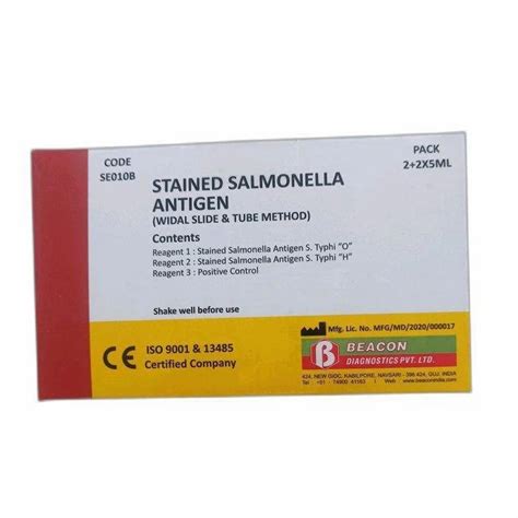 Widal Stained Salmonella Antigen Set At Rs 286 Piece Typhoid Test Kit