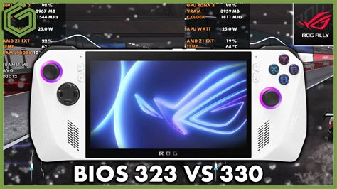 Rog Ally Bios 323 Vs Bios 330 In Game Benchmarks Comparison At 15 And 25 Watts Youtube