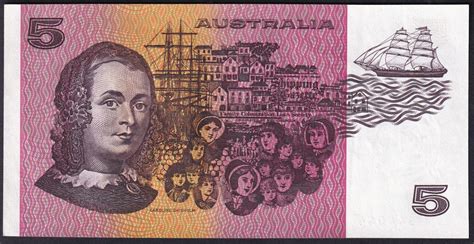 Australia Five Dollars Johnston Fraser Ocr B Last Prefix Five