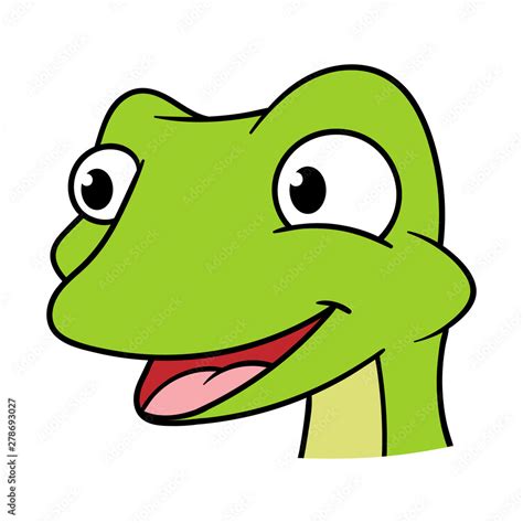 Cartoon Lizard Head Vector Illustration Stock Vector | Adobe Stock