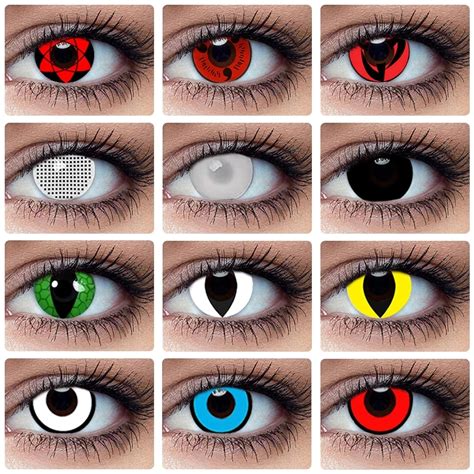 2pcspair Color Contact Lenses Sharingan Lense Anime Cosplay For Uchiha