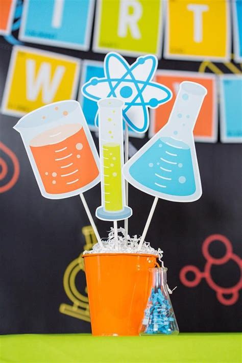 Science Party Centerpieces Science Lab Table Decorations Printable Science Party