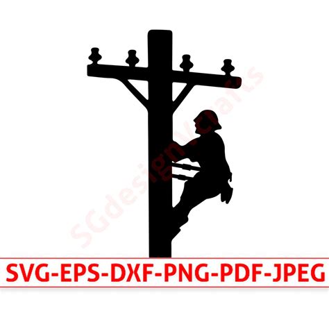 Lineman Svg Lİneman Electrician Slihouette Lineman Electrician Png