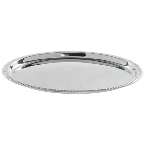 American Metalcraft Round Hammered Stainless Steel Serving Tray 18 Dia X 1 H