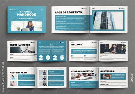 employee handbook layout template landscape stock template adobe stock
