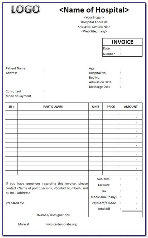 Free Medical Billing Invoice Template Prosecution2012