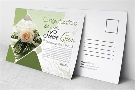 Wedding Postcard Template | Postcard template, Wedding postcard, Postcard