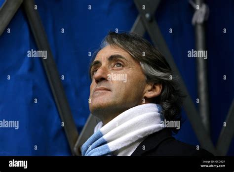 Manchester City S Manager Roberto Mancini During The Game Against