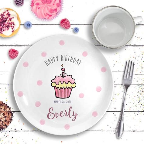 Baby Girl Birthday Plate Personalized Ceramic Baby Girl Etsy