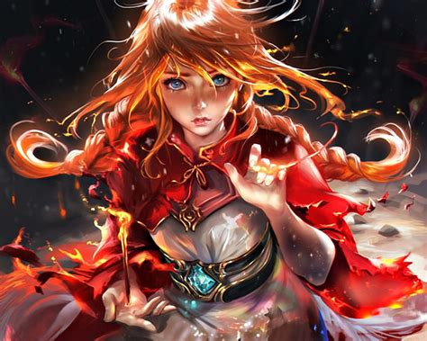 Anime Girl Fire Mage