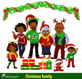 Christmas Family Clipart, Family African American, Christmas Clip Art