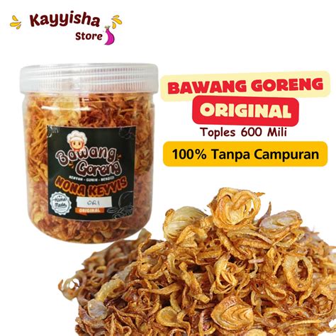 Jual Bawang Goreng Asli Tanpa Campuran Kemasan Toples 600 ML Nona