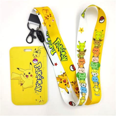 Pokemon Pikachu Cartoon Halter Lanyard Card Holder Id Card Holder