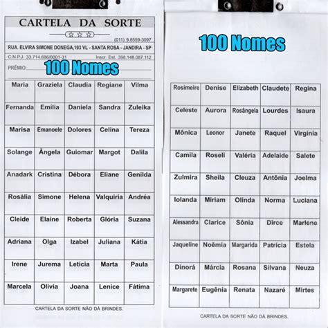 Como Ganhar Na Rifa De 100 Nomes - 4 Cartelas de Rifa com 100 Nomes Cada uma Cores Sortidas 3 Caneta Bic ...