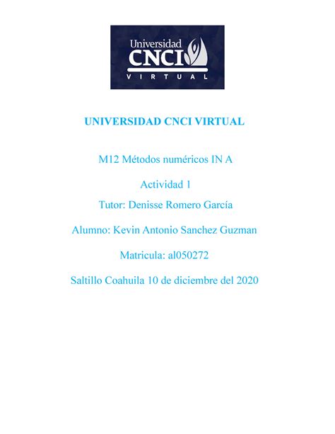 M Todos Num Ricos Universidad Cnci Virtual M M Todos Num Ricos In A