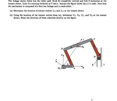 Solved The Linkage Shown Below Has The Slider Path Link Chegg