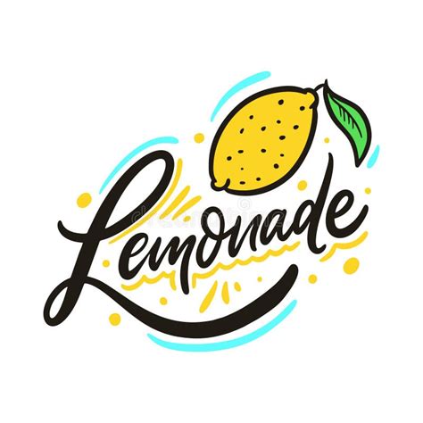 Lemonade Sign Hand Drawn Vector Lettering Phrase Cartoon Style Stock