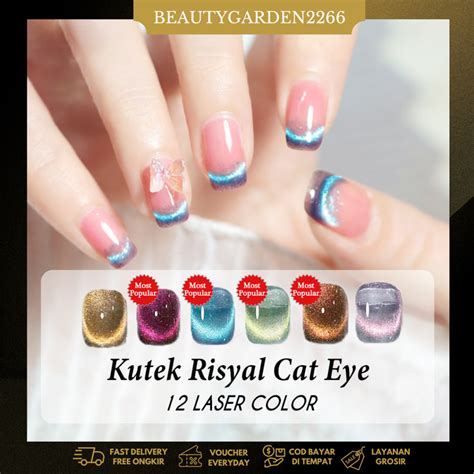 Jual Cod Risyal Laser Cat Eye Kutek Gel Uv Led Kuteks Gel