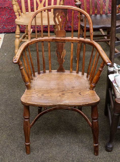 A Yew Wood And Elm Windsor Chair With Crinoline Stretcher Barnebys