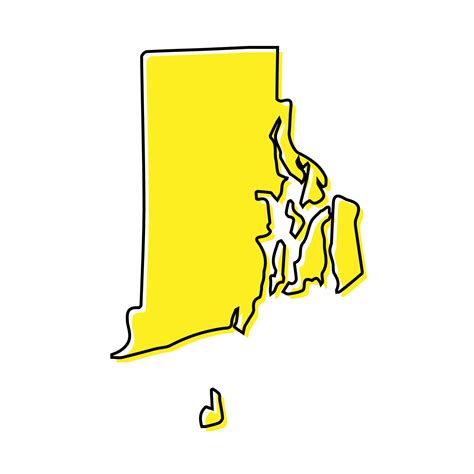 Simple Outline Map Of Rhode Island Is A State Of United States