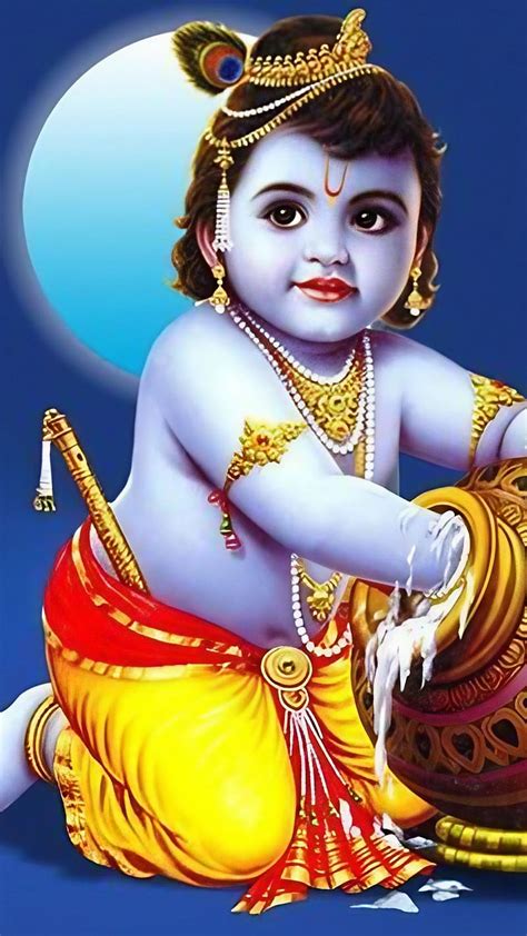 Shri Krishna Janmashtami Blue Background Lord God Kanha Ji Hd