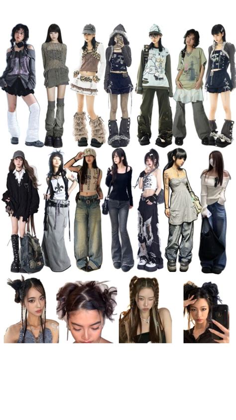 Chinese Japanese Y2k Outfits Hairstyles In 2024 Cool Outfits