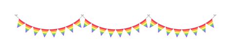 Rainbow Flag Pennant Garland Pride Month Bunting Divider Simple Vector