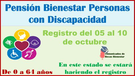 ≫ AtenciÓn Registro Para La PensiÓn Bienestar Para Personas Con Discapacidad SerÁ Del 05 Al 10