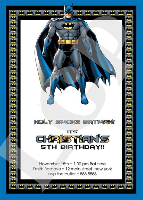 Birthday Party Batman Invitations Print Your Own by littleguypress, $12 ...