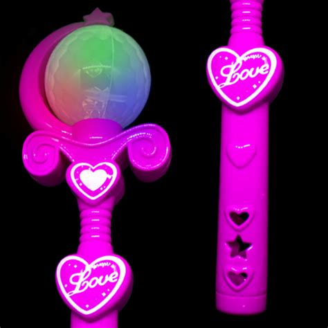 9 Light Up Spinning Princess Wand Pink GlowUniverse