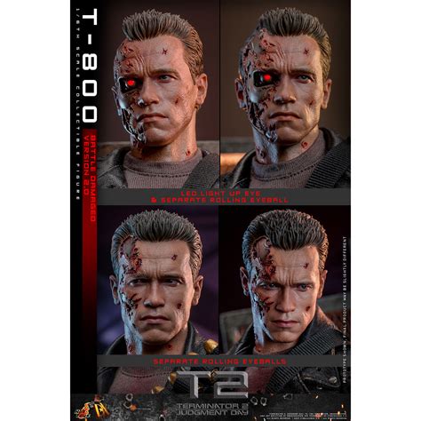 Terminator 2 Judgment Day T 800 Battle Damaged Version 2 0 1 6 Scale Figure Hot Toys DX46 913791
