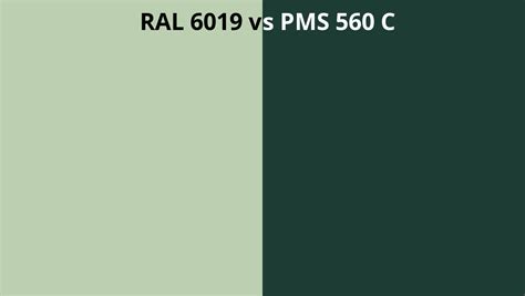 Ral 6019 Vs Pms 560 C Ral Colour Chart Uk