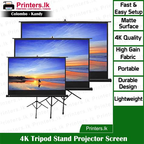 4K Tripod Stand Projector Screen - PRINTERS.LK PVT LTD