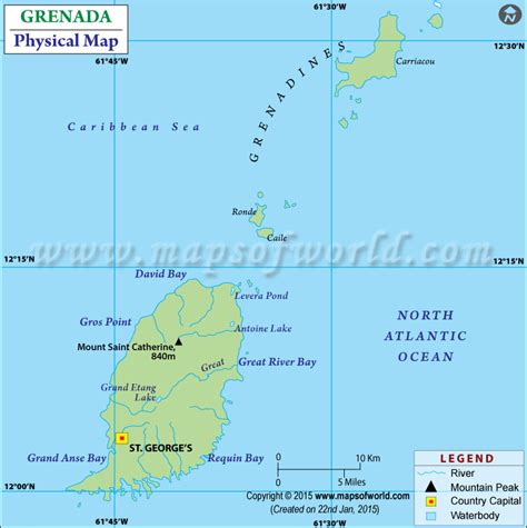 Physical Map Of Grenada