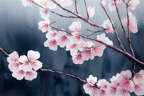 Premium Photo | Watercolor sakura tree beautiful handpainted watercolor ...