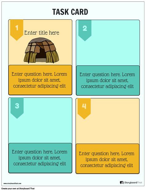 Görev Kartı Şablonu Görev Kartı Oluşturucu StoryboardThat