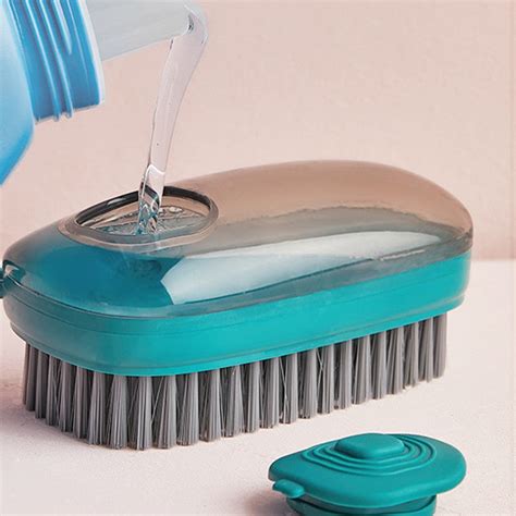 Multifunctional Soap Dispensing Palm Brush With Replaceable Soft And