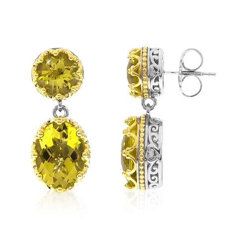 Boucles D Oreilles En Argent Et Quartz De L Ouro Verde Dallas Prince