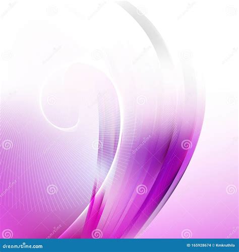 Abstract Purple And White Flowing Curves Background Stock Vector