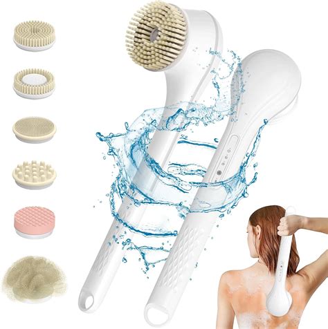 Emooncn 6 In 1 Electric Body Brush Set For Showering Rechargeable