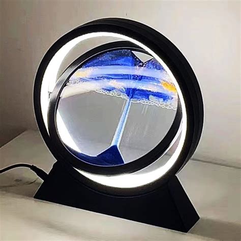 Amazon Yevheniy Moving Sand Art Desk Lamp Rotating Hourglass