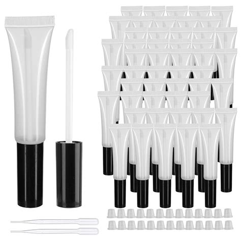 Amazon COSIDEA 50 Pack Empty Black 15ml Squeeze Lip Gloss Tubes