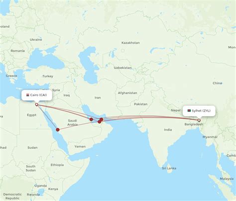 Flights From Cairo To Sylhet Cai To Zyl Flight Routes