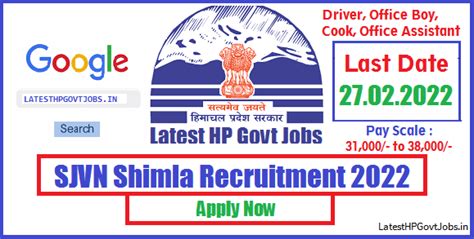 Sjvn Shimla Recruitment Vacancies Apply Now