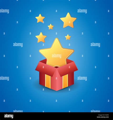 Vector Illustration Of A Magical Box Showing Golden Stars Stock Photo