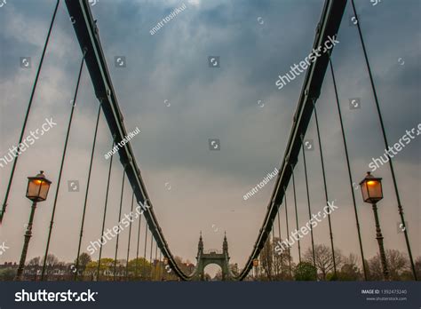 Hammersmith Bridge West London First Suspension Stock Photo 1392473240